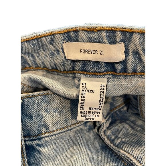 Forever 21 Womens Distressed High-Waisted Light Wash Jeans Size 24 - Picture 3 of 10